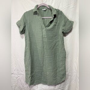 Three Dots Olive Gauge Mini Dress